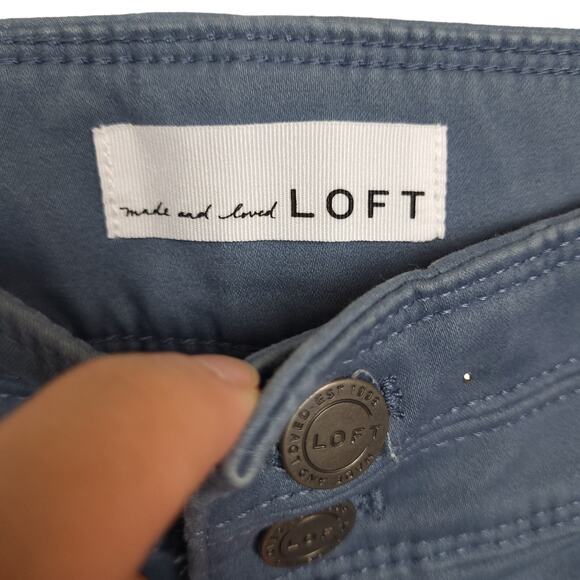 Made And Loved Loft Women's Mid-Rise Ankle Pants Sz 28/6 Skinny Stretch Gray - Picture 4 of 10